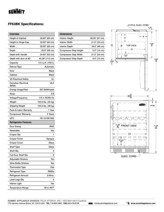 SUMMIT 24" Wide All-Refrigerator