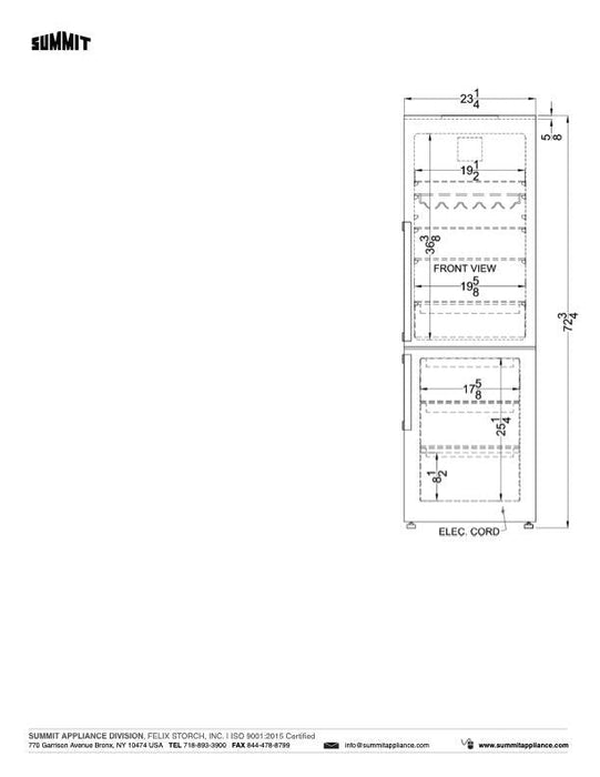 SUMMIT 24" Wide Bottom Freezer Refrigerator