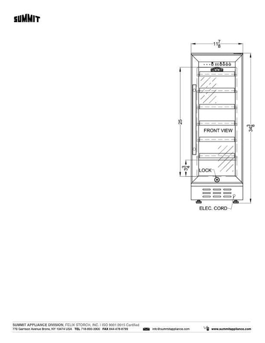 SUMMIT 12 Inch-Wide Built-In Wine Cellar (SWC1224B)