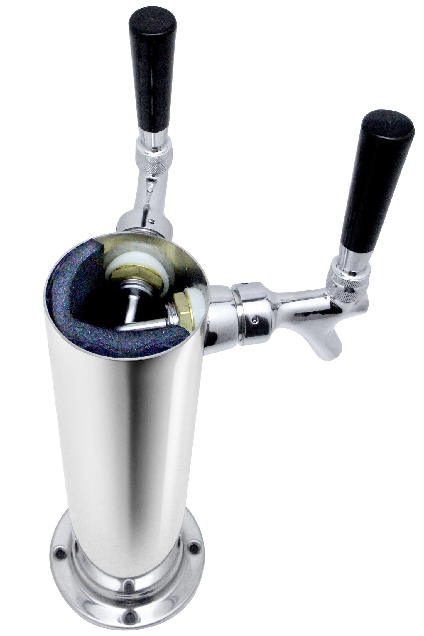 Double Tap Stainless Steel Draft Beer Tower - 100% Stainless Steel Contact