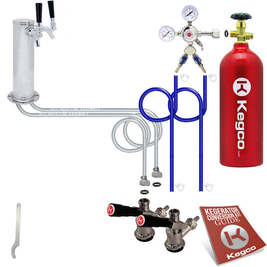 Standard Dual Tap Tower Kegerator Conversion Kit with 5 lb. CO2 Tank