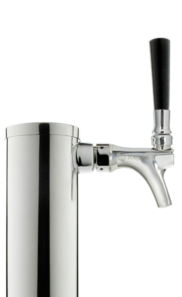 14" Tall Polished Stainless Steel 1-Faucet Infinity Draft Beer Tower - 100% Stainless Steel Contact