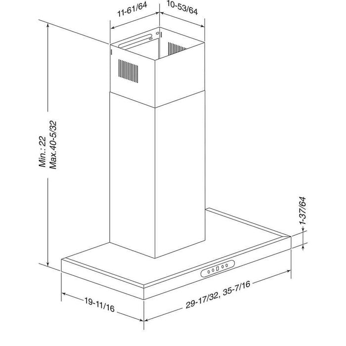 Broan-NuTone, LLC Elite EWT1 Series Chimney Range Hood With Size Options (EWT16SS)