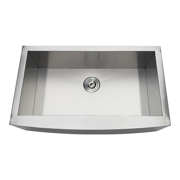 Kingston Brass 33 in. Drop-In Stainless Steel Apron-Front Single Bowl Farmhouse Kitchen Sink, Brushed (GKTSF33209)