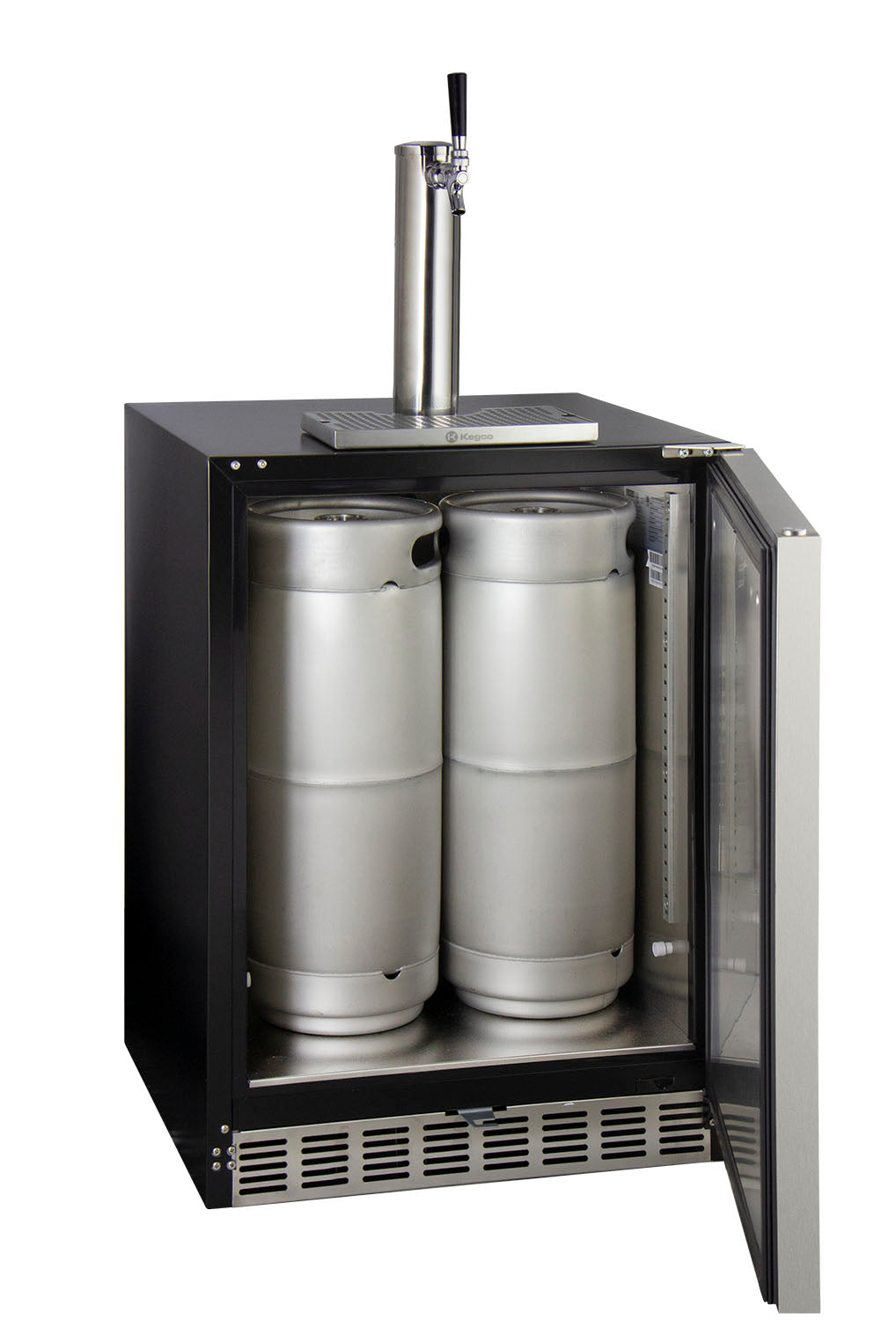 24" Wide Single Tap Stainless Steel Built-In Left Hinge ADA Kegerator with Kit