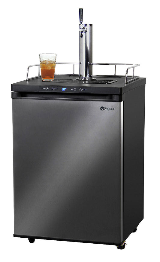 24" Wide Kombucha Single Tap Black Stainless Steel Kegerator