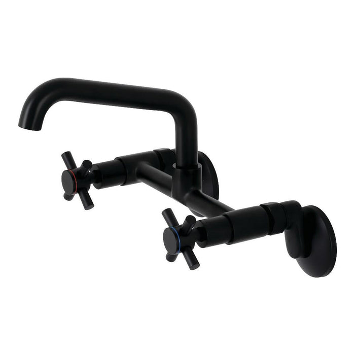 Kingston Brass Concord Two-Handle Wall-Mount Kitchen Faucet, Matte Black (KS423MB)