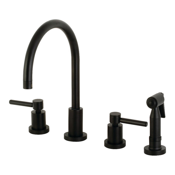 Kingston Brass Concord 8 in. Widespread Kitchen Faucet with Brass Sprayer (KS8720)