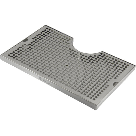 Kegco 16" x 10" Surface Mount Drip Tray 3" Column Cut-Out with Drain