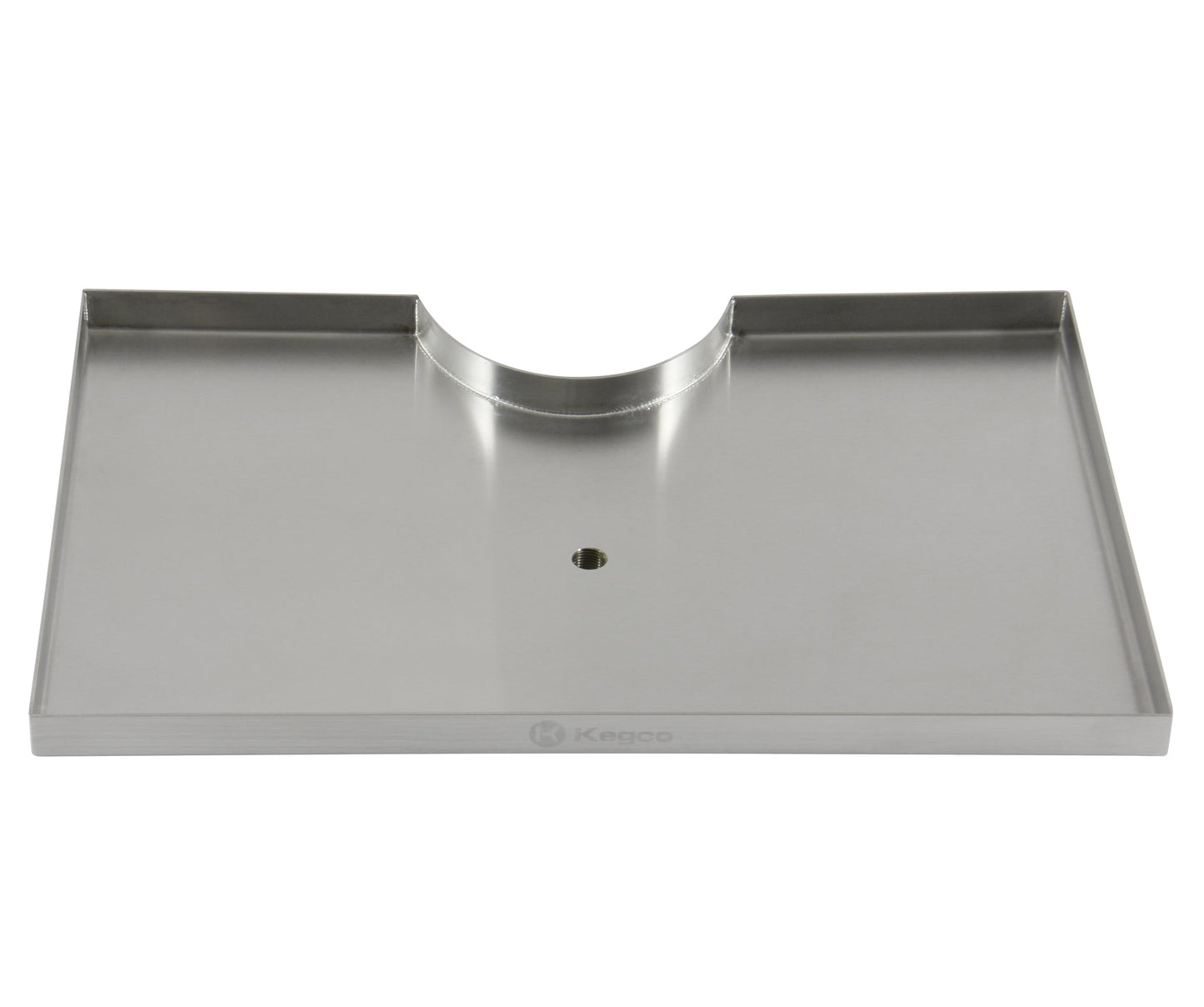 Kegco 16" x 10" Surface Mount Drip Tray 3" Column Cut-Out with Drain