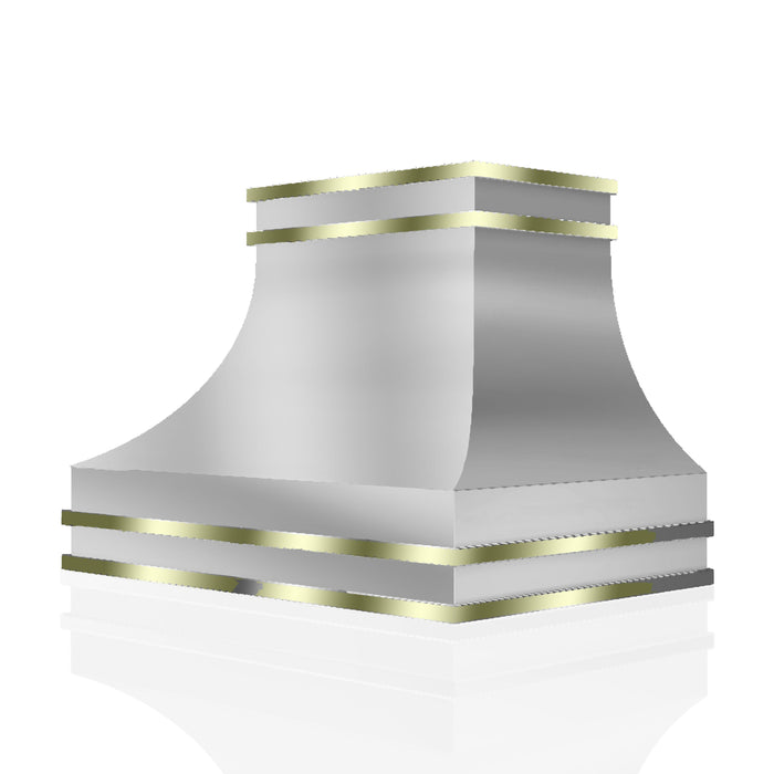 Kitchen Kandy Stockard Collection Wall Mount Range Hood with ZLINE Insert in Matte Stainless Steel with Accents and Size Options (STK-MS)