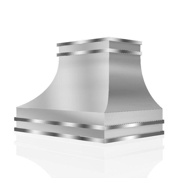 Kitchen Kandy Stockard Collection Wall Mount Range Hood with ZLINE Insert in Matte Stainless Steel with Accents and Size Options (STK-MS)