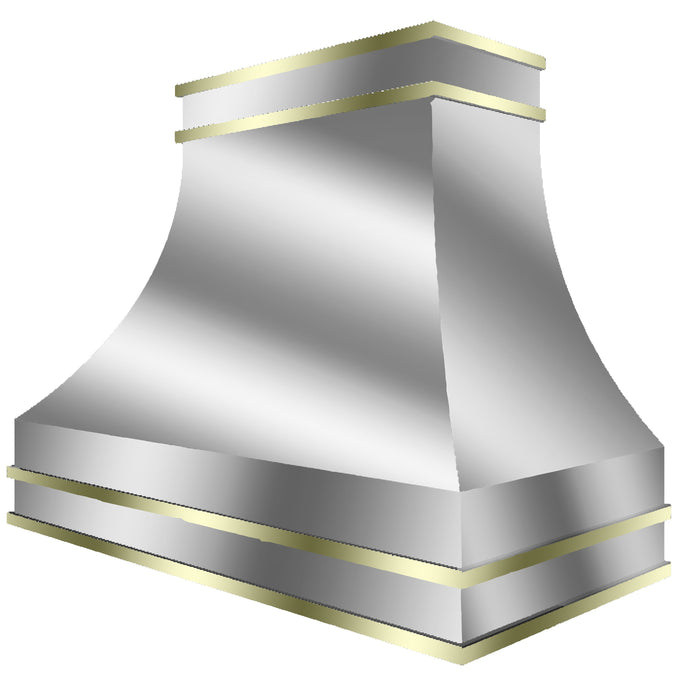 Kitchen Kandy Stockard Collection Wall Mount Range Hood with ZLINE Insert in Brushed Stainless Steel with Accents and Size Options (STK-SS)