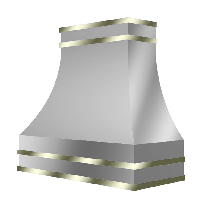 Kitchen Kandy Stockard Collection Wall Mount Range Hood with ZLINE Insert in Matte Stainless Steel with Accents and Size Options (STK-MS)