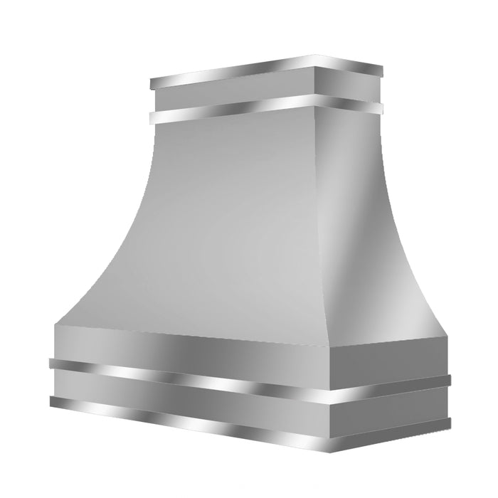 Kitchen Kandy Stockard Collection Wall Mount Range Hood with ZLINE Insert in Matte Stainless Steel with Accents and Size Options (STK-MS)