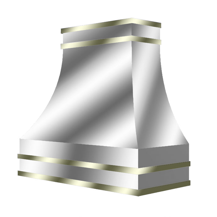 Kitchen Kandy Stockard Collection Wall Mount Range Hood with ZLINE Insert in Brushed Stainless Steel with Accents and Size Options (STK-SS)