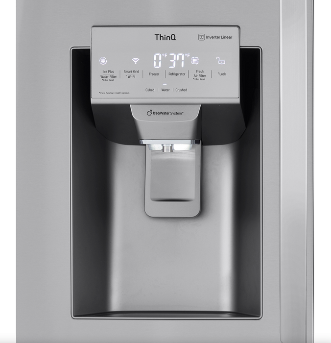 LG 36 Inch Smart Counter Depth Double Freezer Refrigerator 22 Cu. Ft. (LMXC22626S)