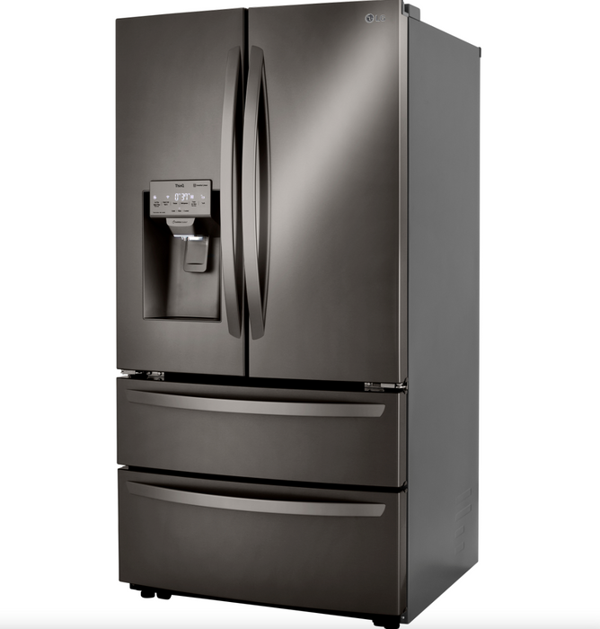 LG 36 Inch Smart Counter Depth Double Freezer Refrigerator in Black Stainless 22 Cu. Ft. (LMXC22626D)