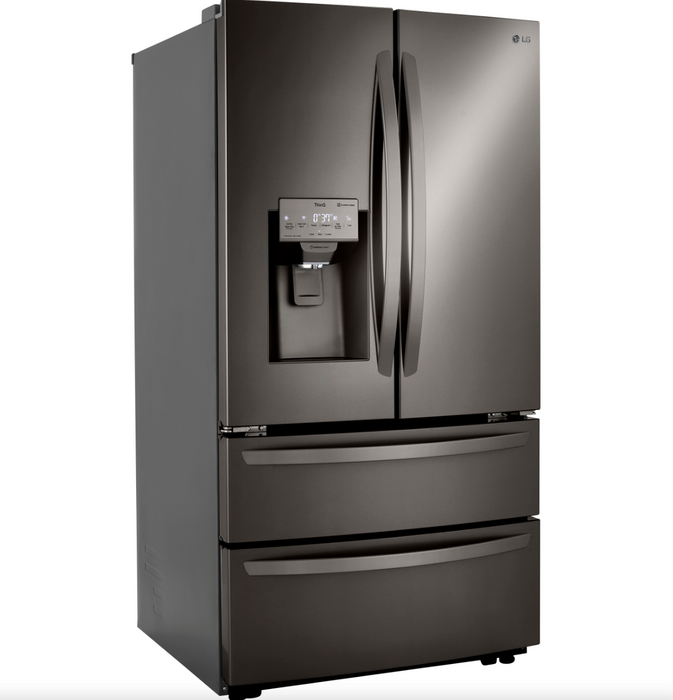 LG 36 Inch Smart Counter Depth Double Freezer Refrigerator in Black Stainless 22 Cu. Ft. (LMXC22626D)