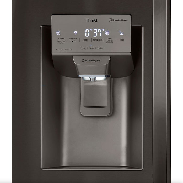 LG 36 Inch Smart Double Freezer Refrigerator with Craft Ice in Black Stainless Steel 28 Cu. Ft. (LRMXS2806D)