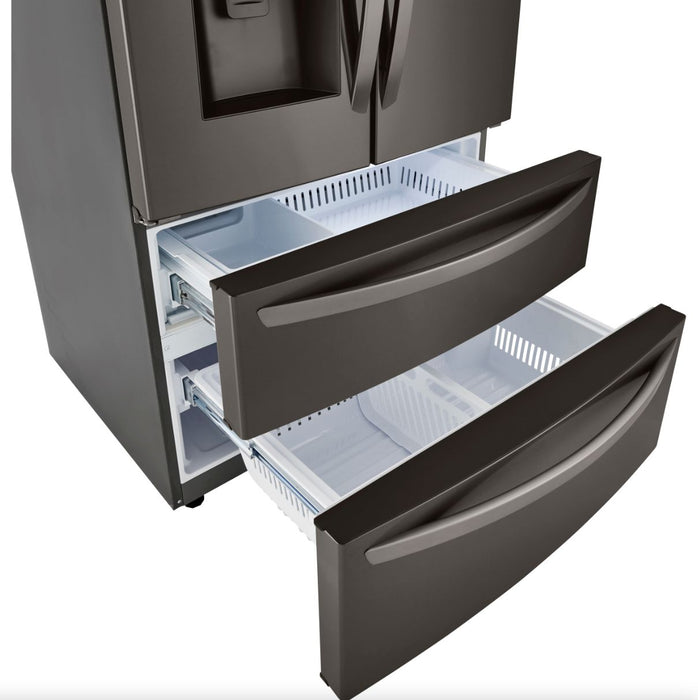LG 36 Inch Smart Double Freezer Refrigerator with Craft Ice in Black Stainless Steel 28 Cu. Ft. (LRMXS2806D)