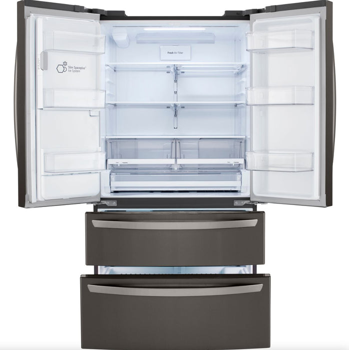 LG 36 Inch Smart Double Freezer Refrigerator with Craft Ice in Black Stainless Steel 28 Cu. Ft. (LRMXS2806D)
