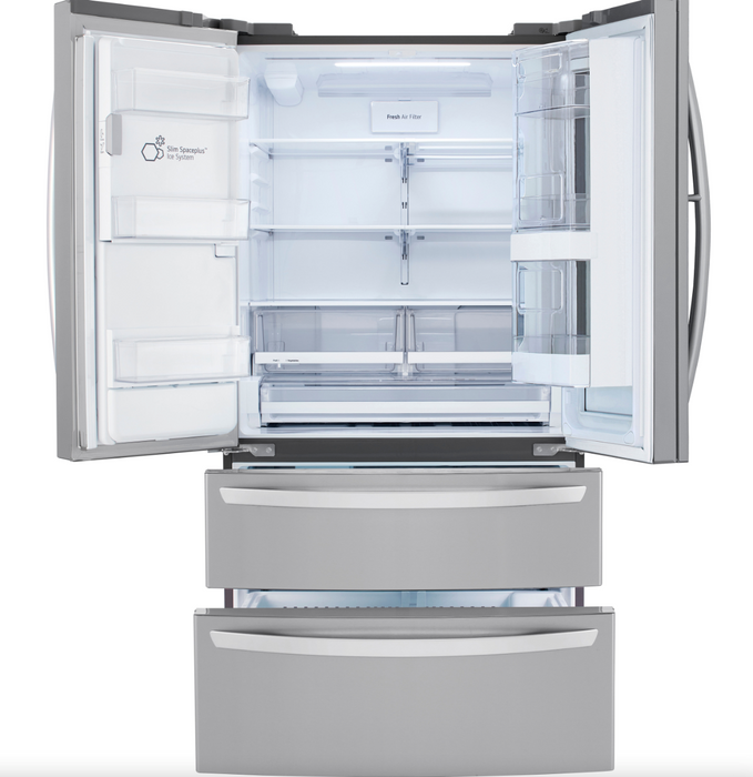 LG 36 Inch Smart InstaView Door-in-Door Double Freezer Refrigerator with Craft Ice in Stainless Steel 28 Cu. Ft. (LRMVS2806S)