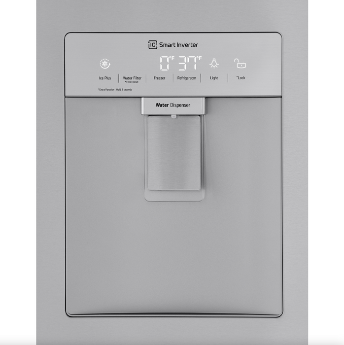 LG 36 Inch French Door Refrigerator with Slim Design Water Dispenser in Stainless Steel 29 Cu. Ft. (LRFWS2906V)