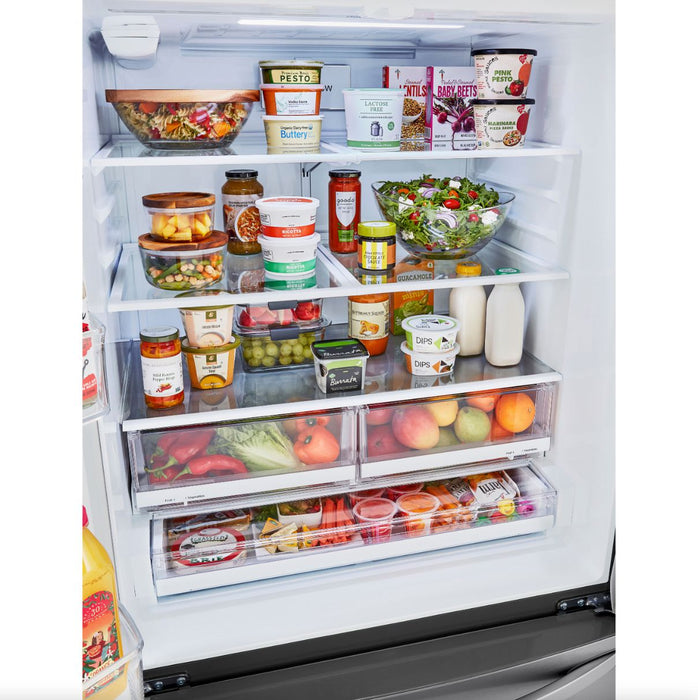 LG 36 Inch French Door Refrigerator with Slim Design Water Dispenser in Stainless Steel 29 Cu. Ft. (LRFWS2906V)