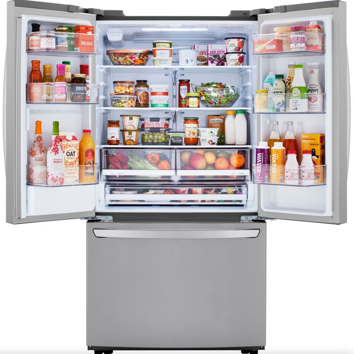 LG 36 Inch French Door Refrigerator with Slim Design Water Dispenser in Stainless Steel 29 Cu. Ft. (LRFWS2906V)