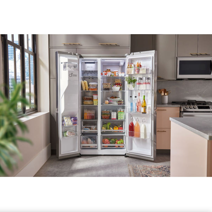 LG 36 Inch Side-by-Side Door-in-Door Refrigerator with Craft Ice in Stainless Steel 27 Cu. Ft. (LRSDS2706S)