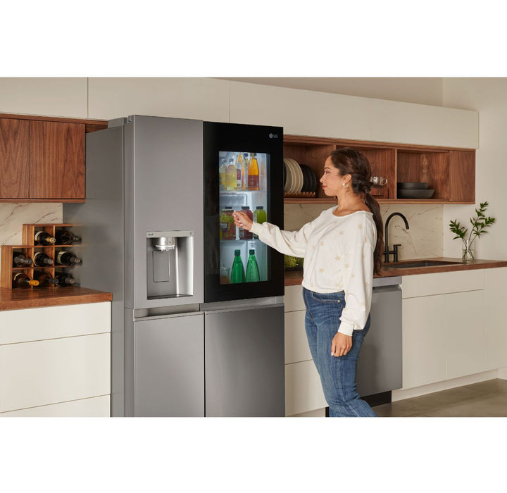LG 36 Inch Side-by-Side Counter-Depth InstaView Refrigerator with Craft Ice in Stainless Steel 23 Cu. Ft. (LRSOC2306S)