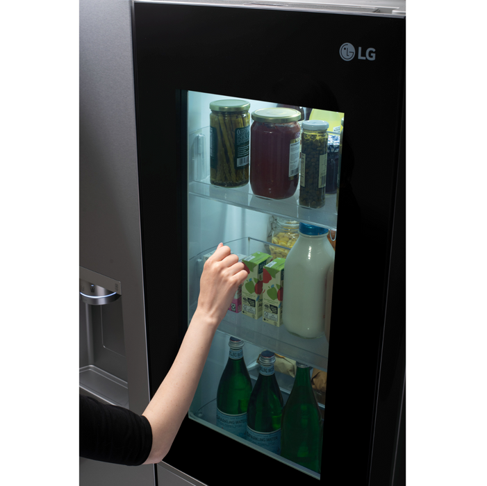 LG 36 Inch Side-by-Side Counter-Depth InstaView Refrigerator with Craft Ice in Stainless Steel 23 Cu. Ft. (LRSOC2306S)