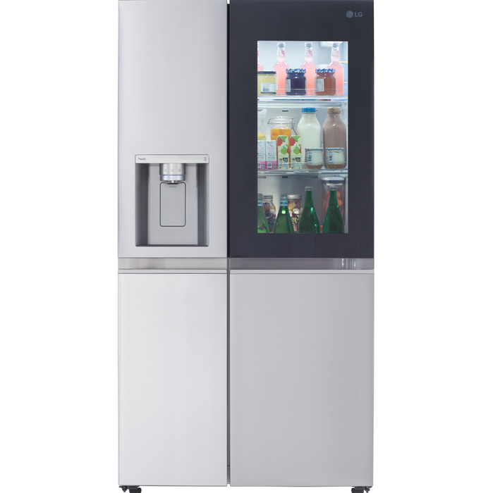LG 36 Inch Side-by-Side Counter-Depth InstaView Refrigerator with Craft Ice in Stainless Steel 23 Cu. Ft. (LRSOC2306S)