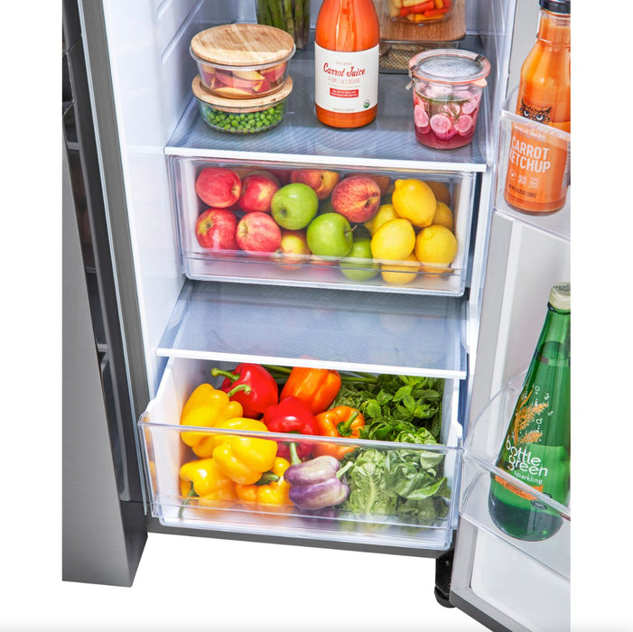 LG 36 Inch Side-by-Side Counter-Depth Refrigerator in Stainless Steel Look 23 Cu. Ft. (LRSXC2306V)