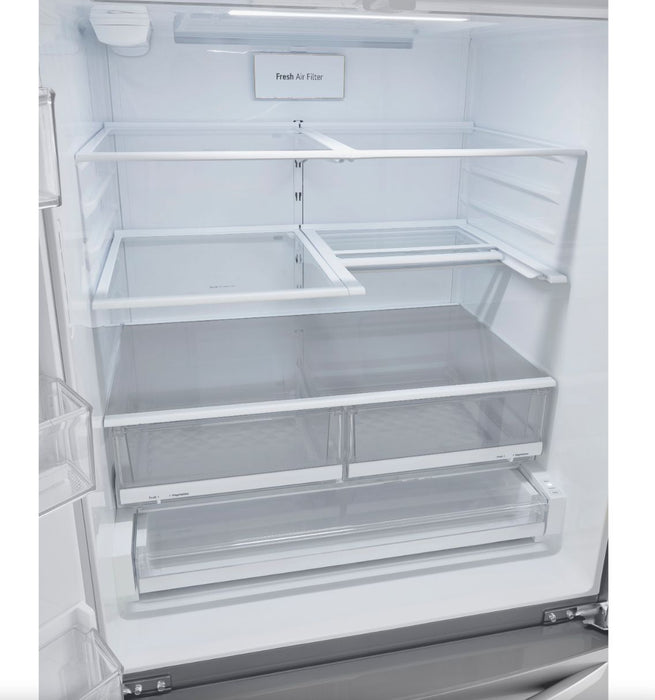 LG 36 Inch Smart Counter Depth Double Freezer Refrigerator 22 Cu. Ft. (LMXC22626S)