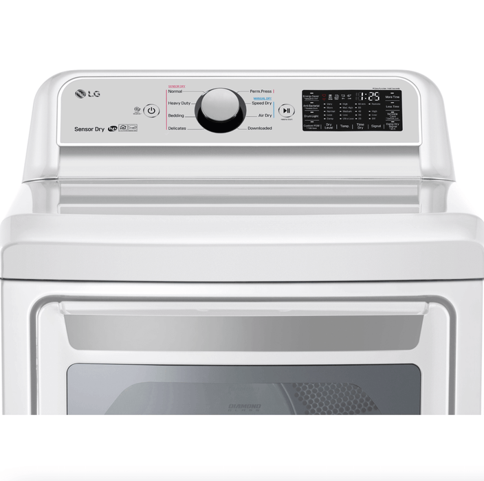 LG 27 Inch Rear Control Front Load Electric Dryer in White 7.3 cu. ft. (DLE7300WE)