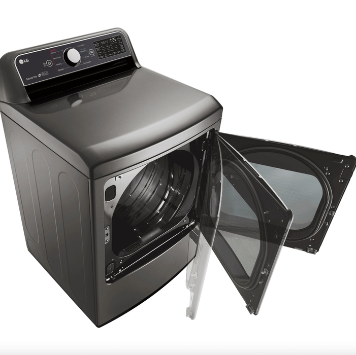 LG 27 Inch Rear Control Front Load Electric Dryer in Graphite Steel 7.3 cu. ft. (DLE7300VE)