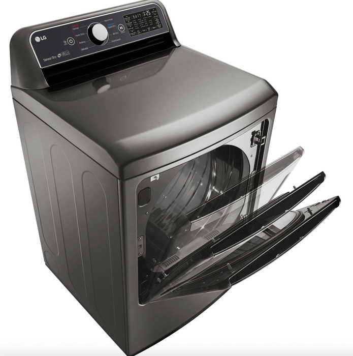 LG 27 Inch Rear Control Front Load Gas Dryer in Graphite Steel 7.3 cu. ft. (DLG7301VE)