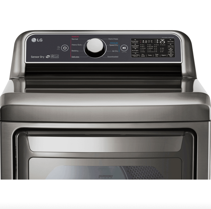 LG 27 Inch Rear Control Front Load Gas Dryer in Graphite Steel 7.3 cu. ft. (DLG7301VE)