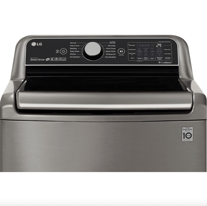 LG 27 Inch Smart wi-fi Enabled Top Load Washer with TurboWash3D Technology in Graphite Steel 5.5 cu. ft. (WT7800CV)