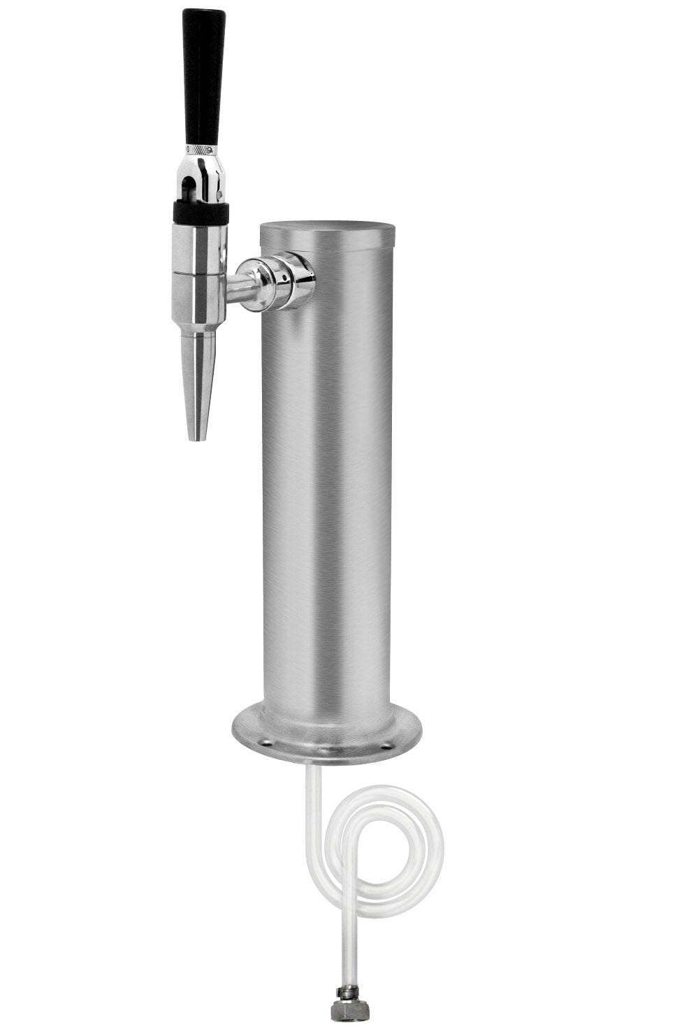 Single Faucet Brushed Stainless Steel Draft Beer Tower - Stout Faucet