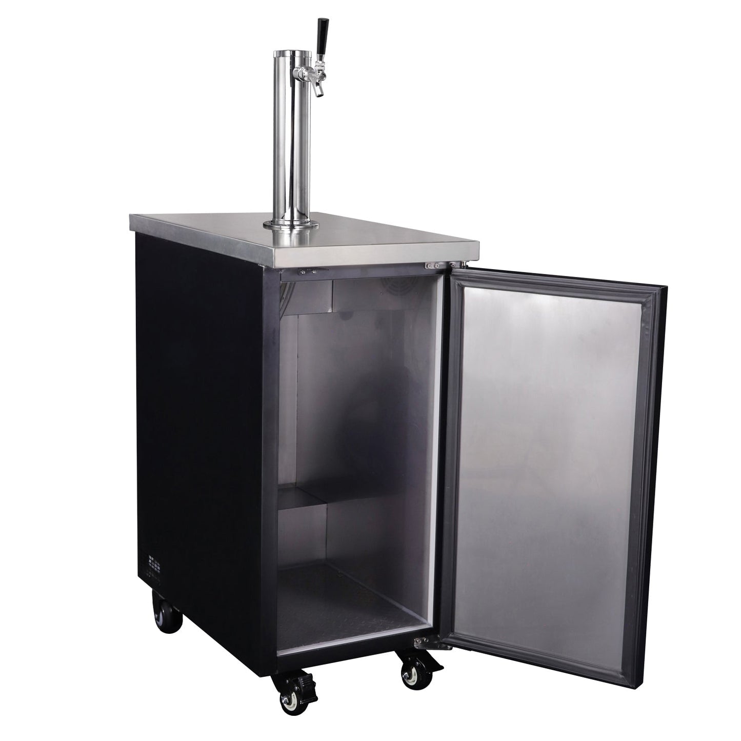 Slim 18" Wide Single Tap Black Commercial Kegerator