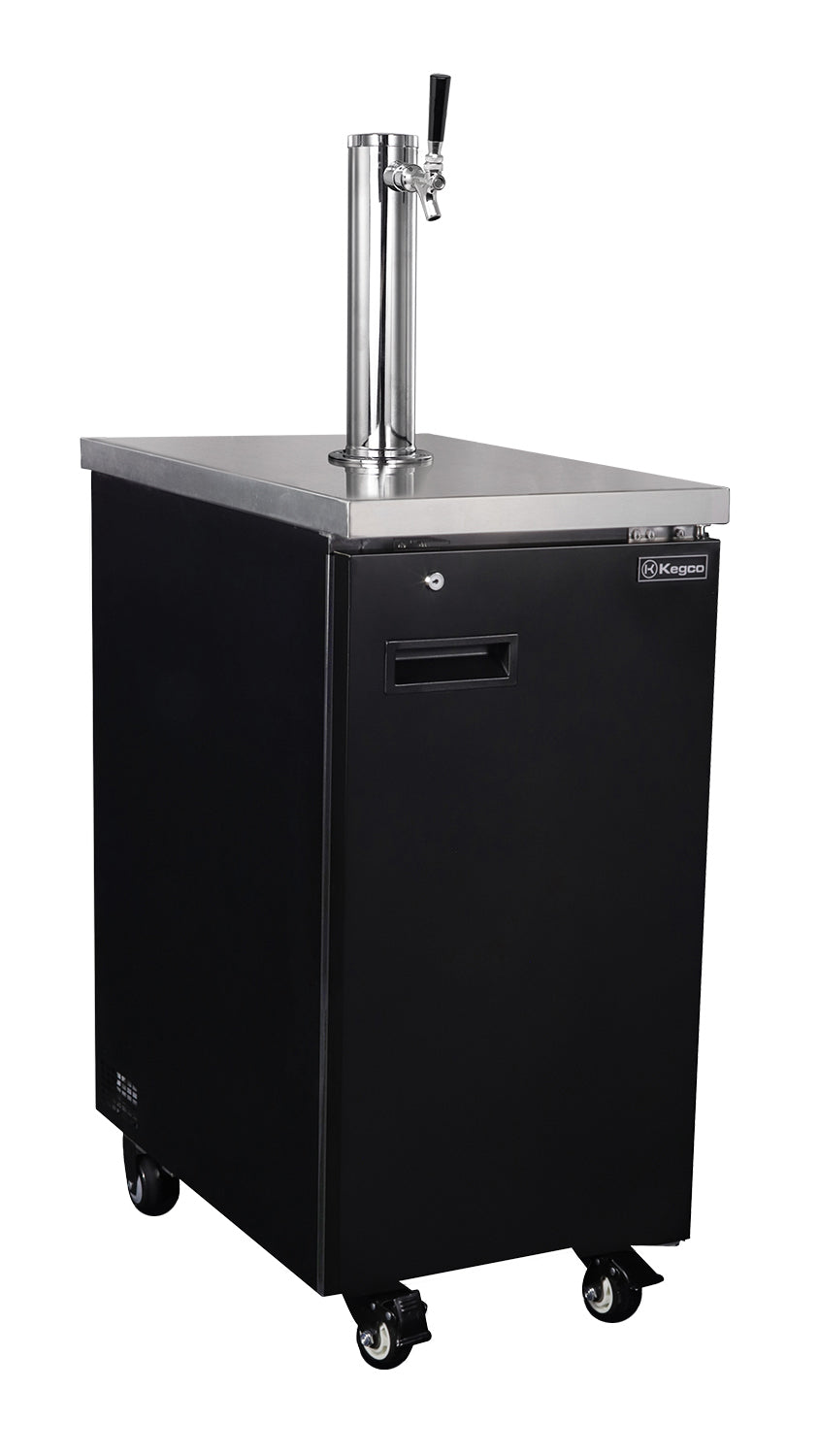 Slim 18" Wide Single Tap Black Commercial Kegerator