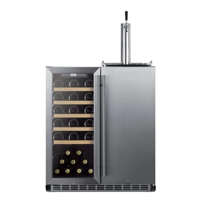 SUMMIT 30" Wide Built-In Indoor/Outdoor Combination Wine Cellar/Kegerator