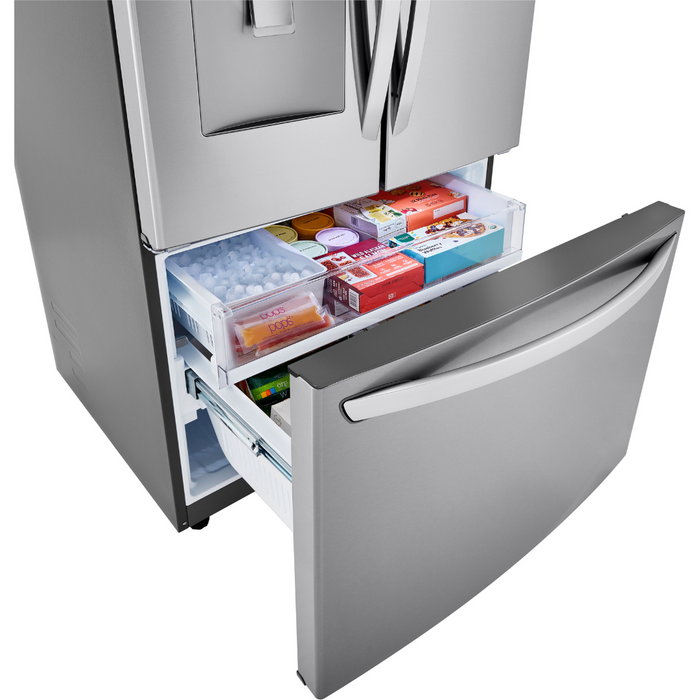 LG 36 Inch French Door Refrigerator with Slim Design Water Dispenser in PrintProof Stainless Steel 29 Cu. Ft. (LRFWS2906S)