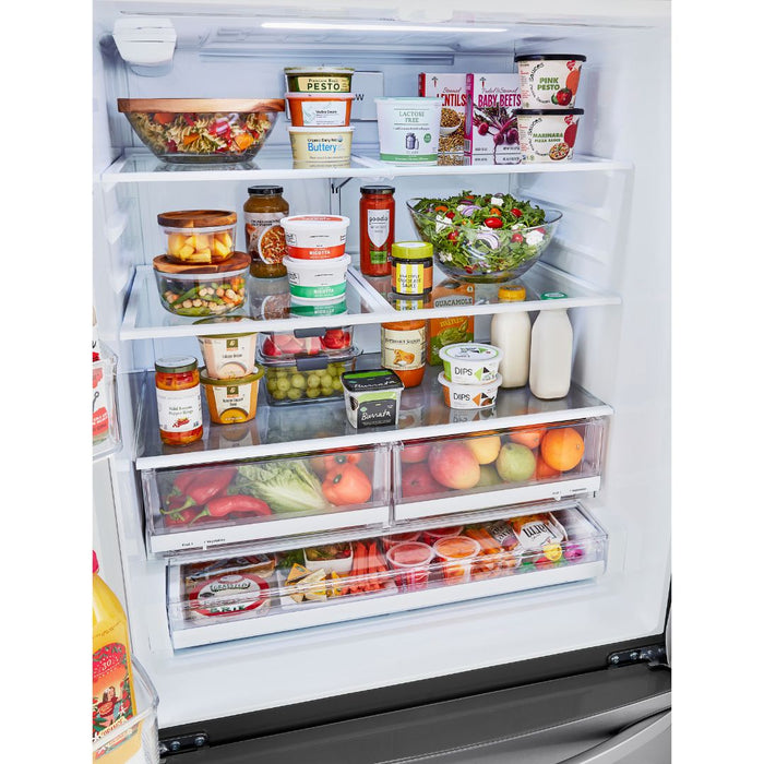 LG 36 Inch French Door Refrigerator with Slim Design Water Dispenser in PrintProof Stainless Steel 29 Cu. Ft. (LRFWS2906S)