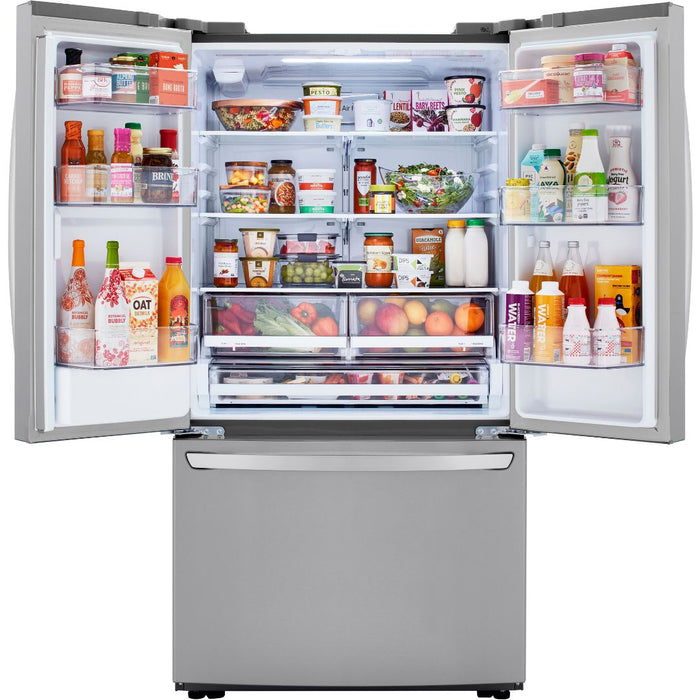 LG 36 Inch French Door Refrigerator with Slim Design Water Dispenser in PrintProof Stainless Steel 29 Cu. Ft. (LRFWS2906S)
