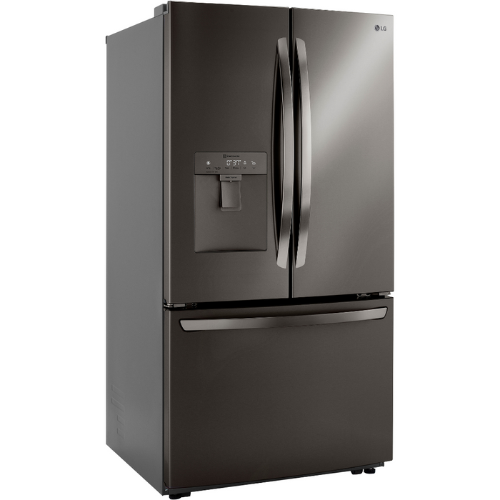 LG 36 Inch French Door Refrigerator with Slim Design Water Dispenser in Black Stainless Steel 29 Cu. Ft. (LRFWS2906D)