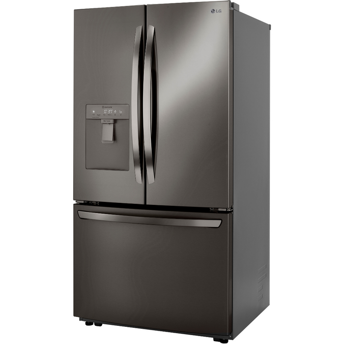 LG 36 Inch French Door Refrigerator with Slim Design Water Dispenser in Black Stainless Steel 29 Cu. Ft. (LRFWS2906D)